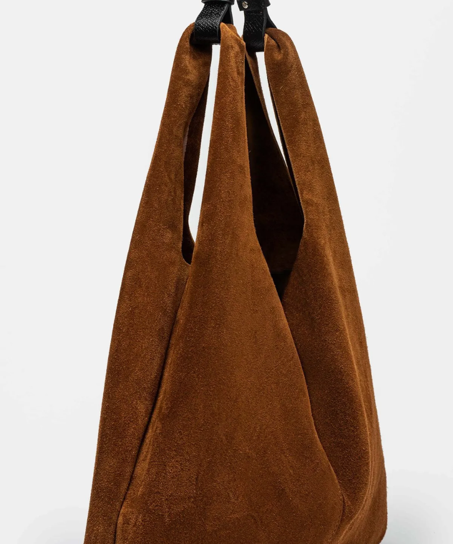 Bolso Shopper en Cuero Gamuza